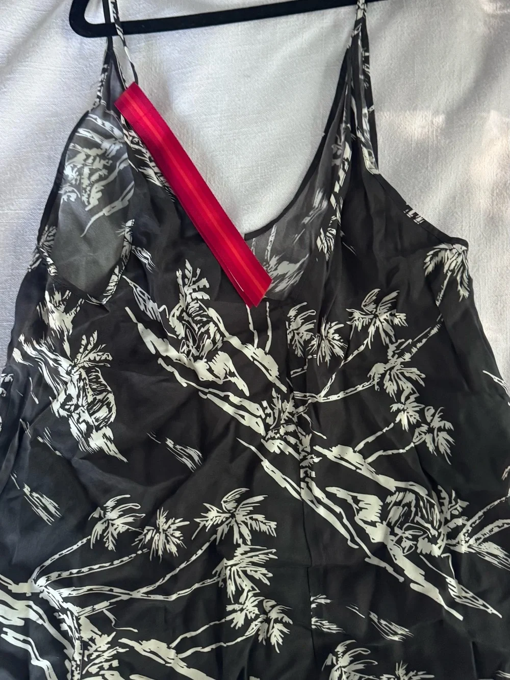 Left On Friday Black and Cream Palm Print Tank Top - Picture 2 of 4